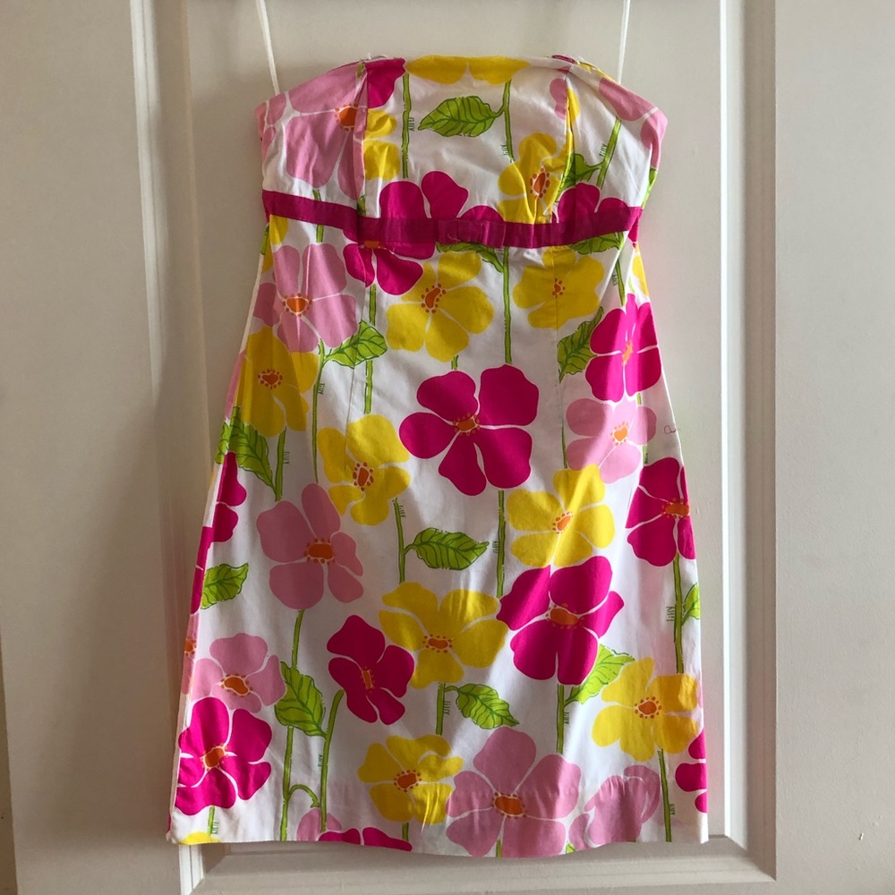 Lilly Pulitzer Floral Print Strapless Dress size 4